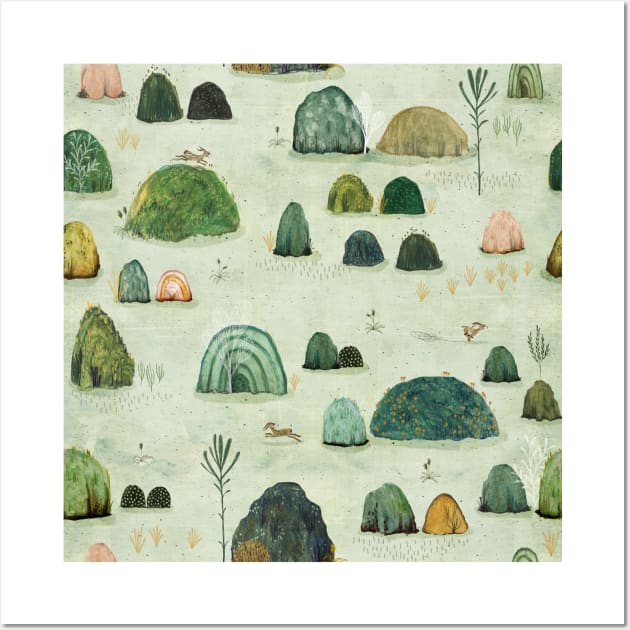 Mossy hills Wall Art by katherinequinnillustration